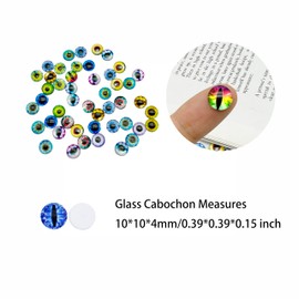 10MM 100PCS Dragon Eyes Glass Cabochon for Clay Doll Making Sculptures Props Craft Jewelry DIY Findings About 0.39 inches