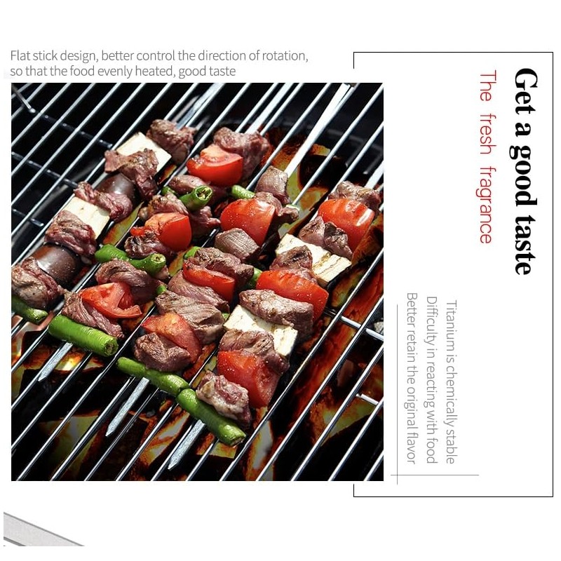 ATiAP バーベキュー串 BBQツール 焼き串 キ 12本 バーベキュー フォーク バーベキュー用品 20cm
