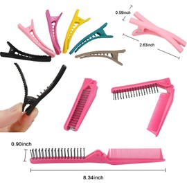 Tubos para Cabello, Juego de 48 Rulos para Cabello, Rizador Pelo sin Calor, Juego de Rodillos de Velcro, Incluso 36 Rizadores, con 10Clips y 1Peine y 1 Bolsa, Herramientas de Peluquería para Mujeres