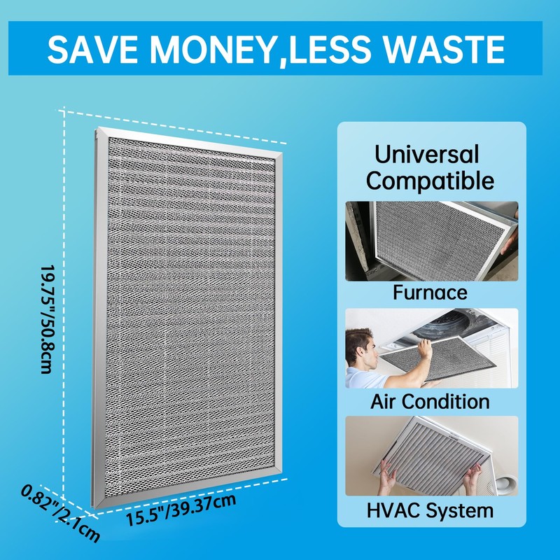 UBeesize 16x20x1 Reusable Electrostatic Air Filter HVAC AC Furnace Filter,MERV