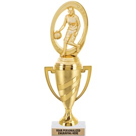 Basketball Trophy, 10" Gold Cup Girls Basketball Trophy Awards, 10 Pack