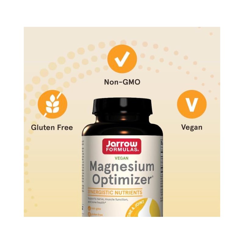 Jarrow's Magnesium Optimizer & Vitamin B6 200 Vegan Tablets