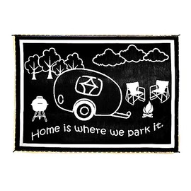 Stylish Camping LED Illuminated Patio Mat - Reversible RV Home Mat 8x11