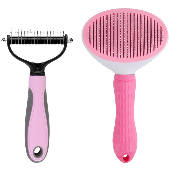 lanimal Cat brushes for indoor cats,deshedding brush for cats 2 Pack,Cat brush for shedding,Cat brush Pet Brush Suitable for Cat Dog or Horse,slicker brush Dog Brush for Shedding
