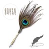Vikye Peacock Feather Dip Pen with Writing Ink Retro Calligraphy