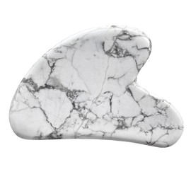 Ladeukoi White Howlite Turquoise Crystal Stone Gua Sha Massage Tool for Body Skin Face, Crystal Scratching Board for Spa Acupuncture Therapy Trigger Point Treatment