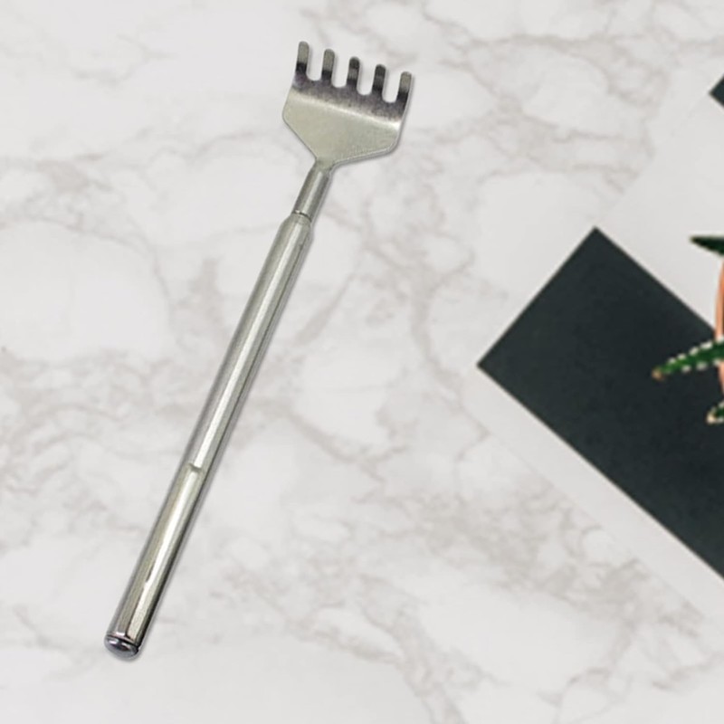 Silver Back Scratcher for Men Women,Extendable Stainless Steel Telescoping Backscratchers