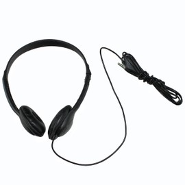Soundnetic SNCCV Classroom Stereo Headphones with Leatherette Earpads and Volume Control, Black, Count of 50, Pack of 1