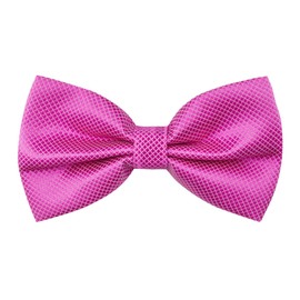 Alizeal Mens Solid Mini Squares Formal Banded Bow Ties (Hot Pink)