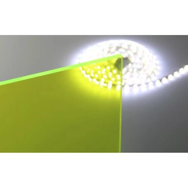 PlasticsAcrylic Green Fluorescent Acrylic Plexiglass sheet 1/8" x 3" x