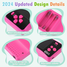 X-JOYKIDS S4S Handheld Game for Kids Ages 4-8, Portable 142 Classic Mini Games 2.5'' LCD Screen Arcade Gaming System Birthday Xmas Present for Children-Rose