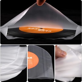 Facmogu - 100 fundas interiores de vinilo LP, 12 pulgadas semitransparentes de plástico interior con material antiestático de 0,08 mm de grosor, mangas internas antiestáticas para discos de vinilo LP