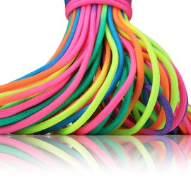 Ganzoo Paracord 550 Rope Rainbow, Rainbow, 4 mm, Nylon Polyester, Type 3, 7 Core Strands, 30 m, DIY, Outdoor Cord, Bracelet, Dog Lead, Dog Collar, All-purpose Rope, Multi-Purpose Rope