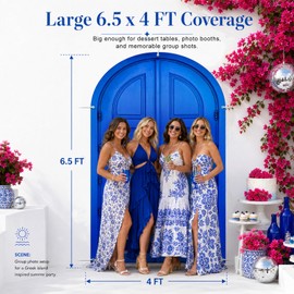 Batiyeer 6.5x4 ft Dancing Queen Party Backdrop Dancing Queen Backdrop Mediterranean Greek Arch Door Photo Background for Bachelorette Party Decorations