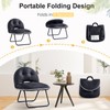 Bonzy Home Folding Faux Leather Accent Chair, Easy Clean Foldable