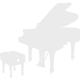 Baby Grand Piano Vinyl Decal - 11 Inches - for Walls, Windows, Doors, Vehicles - Outdoor-Grade 2.5mil Thick Vinyl - White