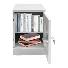 Kathring Locker, 19 Inch Locking Metal Locker, standing Locker with 1 Door, Weight Capacity 44.09 lbs, for Children's Bedroom/Home/School/Office, White