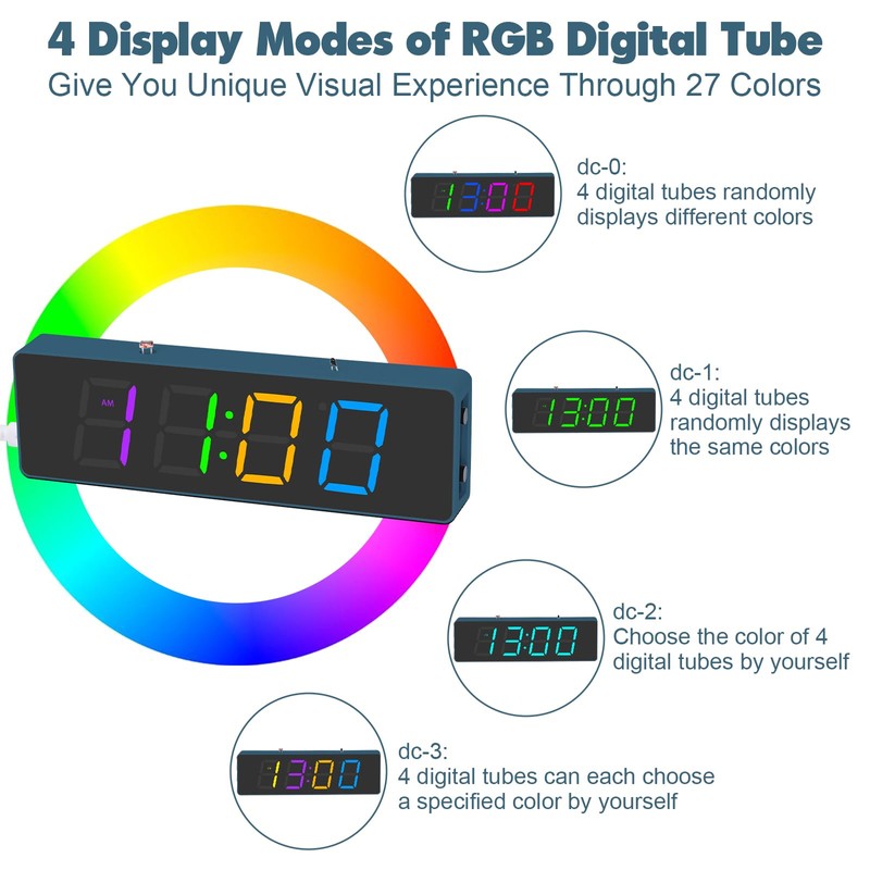 BANRIA Soldering Practice Kit,4-Digit Digital Alarm Clock Kit with RGB