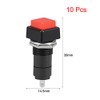 sourcing map 10Pcs,12mm Red Momentary Push Button Switch Square Flat