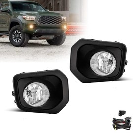 SPIEGEER Fog Lights Assembly For 2016 2017 2018 2019 2020 2021 2022 Toyota Tacoma Replacement Fog Lamps with Wiring & Switch H16 12V 19W Halogen Bulb Clear Lens