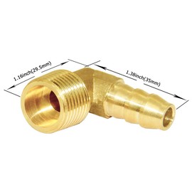 Joywayus Brass Hose Fitting,90 Degree Elbow,3/8" Barb x 3/8" NPT Male Pipe Water/Fuel/Air (Pack of 2)