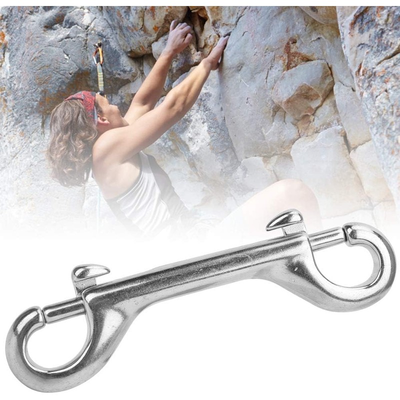 LATRAT 4pcs Double Carabiner Hook Bolt Snap Diving Hook Double