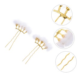 Vaguelly 2pcs U Shaped Hairpins Stylish Bride Hair Accessories Elegant Headdress for Festivals Parties and Ceremonies Durable and Safe Materials Eye Catching Hair Sticks for Women