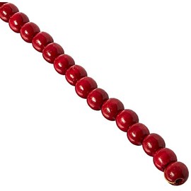 Darice 14mm Wood Bead Garland, 9-Feet, Burgundy and Red