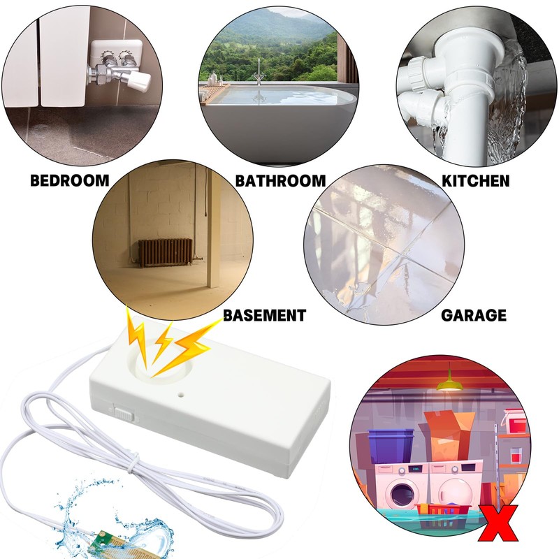Hoteam 20 Pcs Water Sensor Alarm Leak Detector 120db Water