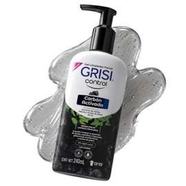 Grisi - Control, Gel Limpiador Facial Carbón Activado, Piel Mixta, 240 ml  Extracto de Stevia, Menta y Árbol de Té, uso diario, disminuye brillo y... 