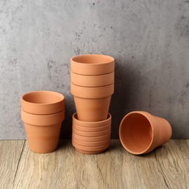Terracotta Succulent Pot - 6Pcs 5inches Terracotta Clay Pots for Plants with Saucer Cactus Terracotta Indoor and Outdoor Flower Pot Planters with Drainage Hole