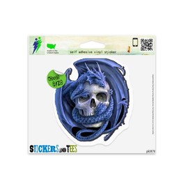 Blue Skull Snakes Dragon Vinyl Car Bumper Window Sticker 4" x 4"