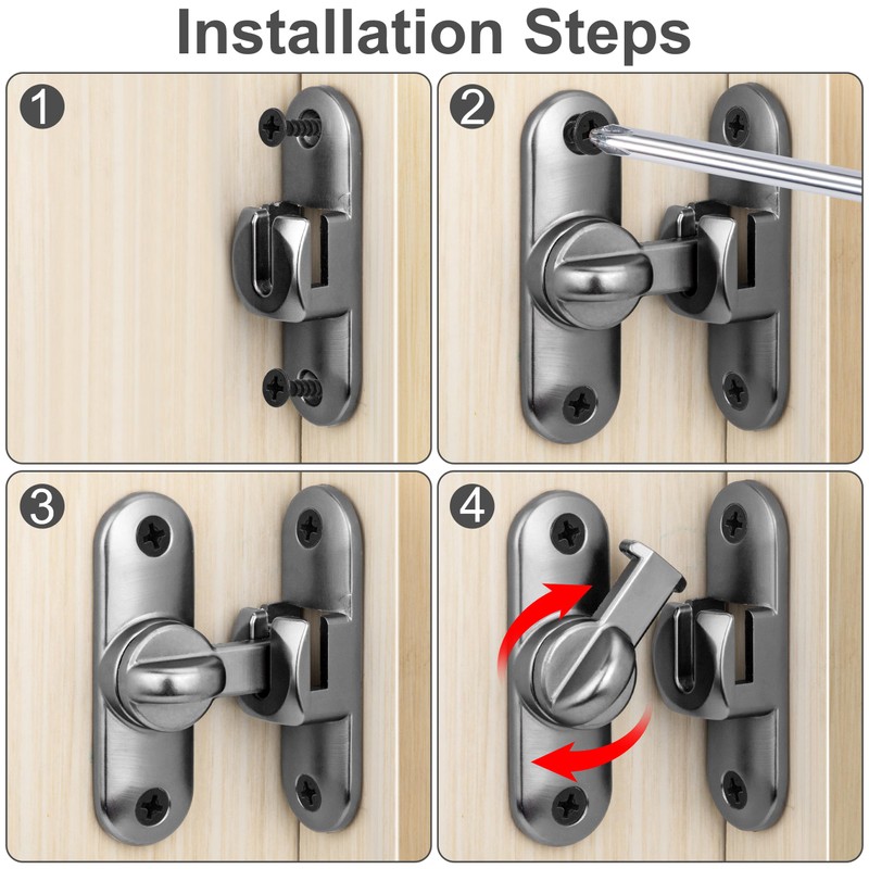 Heveer Sliding Door Lock Door Bolt for Sliding Doors 90/180