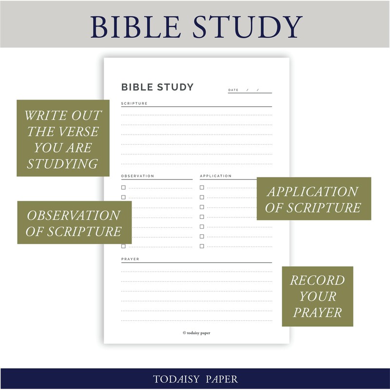 Todaisy Paper Bible Study Supplies 5.5 x 8.5 Church Notes