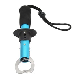 VGEBY Fish Lip , Stainless Steel Closed Type Jaw Handle Design Protective Coating Portable Fish Mouth Grabber(Blue)