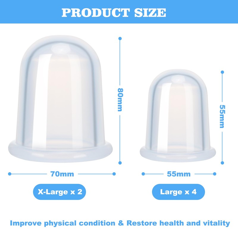 Excitsayno Silicone Cupping Therapy Set - Cupping Kit for Massage