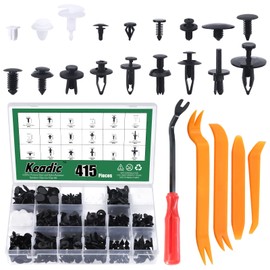 Keadic 420Pcs Nylon Car Retainer Clips Assortment Set with Fastener Remover 12 Most Popular Sizes Door Trim Panel Trim Fender Clips Fasteners Auto Bumper Push Pin Rivets Compatible with GM