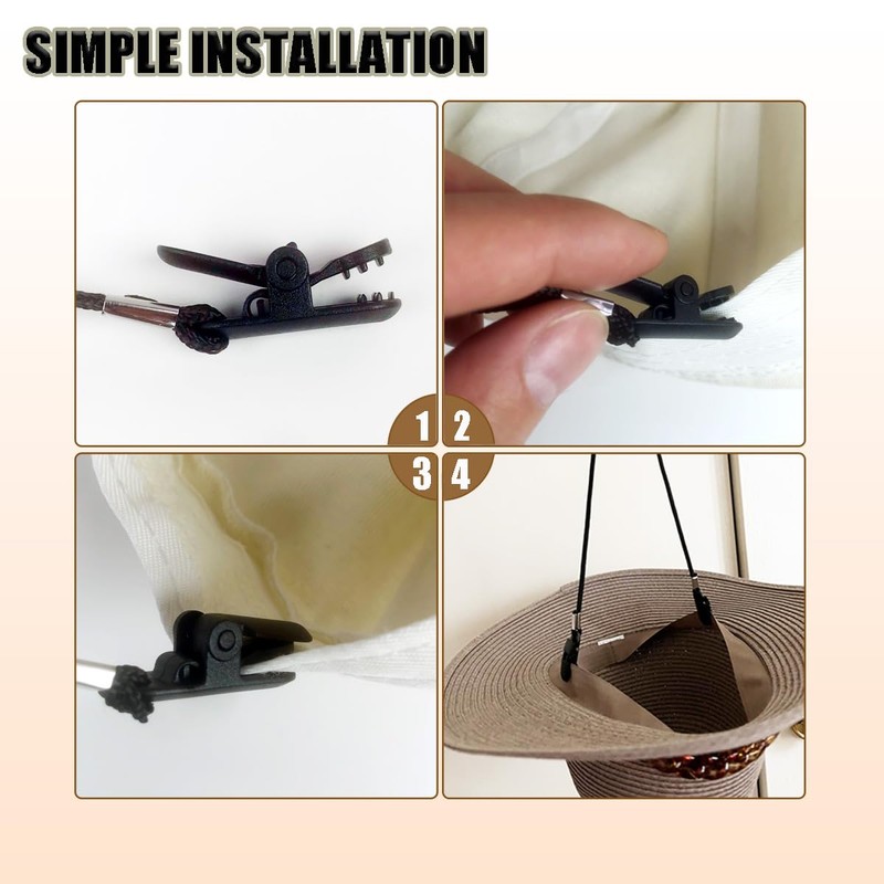 GAQWOK Hat Strap 2PCS, Adjustable with Clips, Very Suitable for