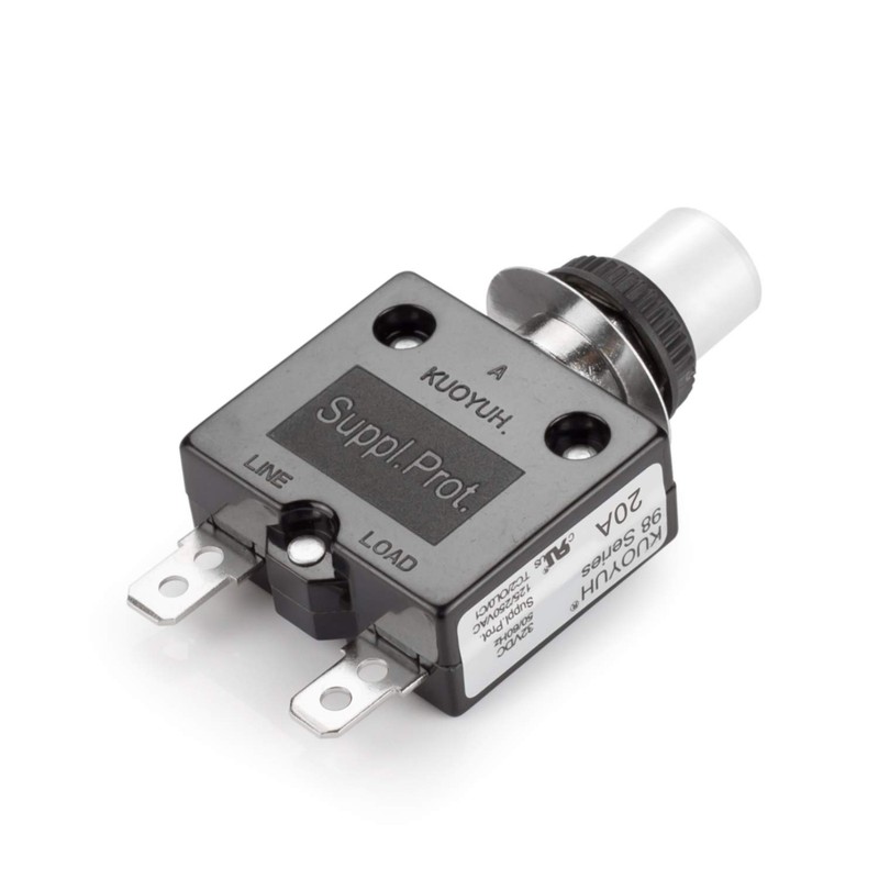 Thermal Circuit Breaker, DIYhz 20 Amp Push Button Manual Reset