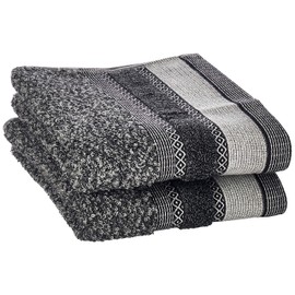 SKL Home by Saturday Knight Ltd. Toalla de Mano Geo, Pizarra, 2 Unidades