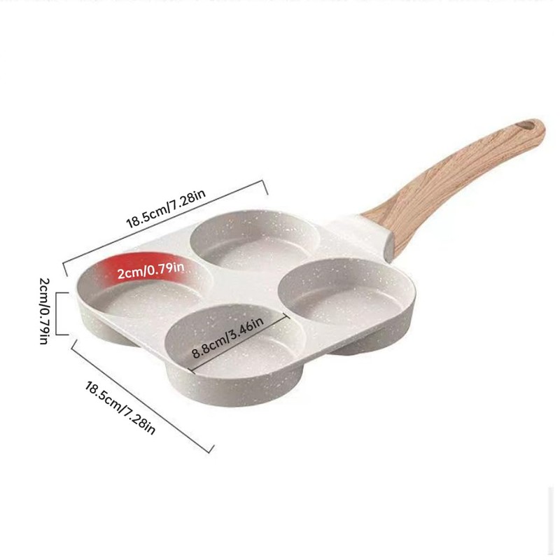 Egg Pan Non Stick, 4 Hole Egg Omelette Pan, Pancake