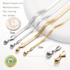 RWQIAN Flat Necklace Women's Snake Chain Herringbone Pattern Chain Golden