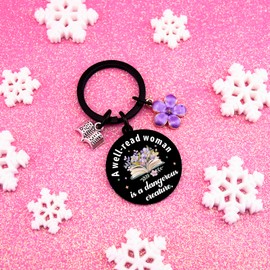 Book Lovers Gifts for Women Book Keychain Gifts for Books Lovers Funny Bookish Gift for Readers Books Club Gift for Librarian Bookworm Nerd Unique Birthday Present for Bookish Keychain