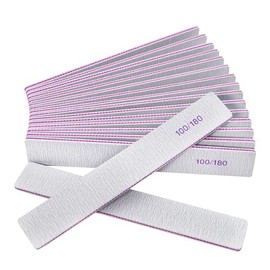 Limas de uñas (12 paquetes), pizarras profesionales de grano 100/180 de doble cara para uñas naturales, kit de lima de uñas de los pies, juego de lima