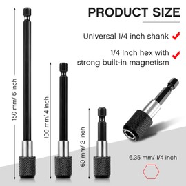 12 Pieces Extender Drill Bit Extension, Bit Holder For Impact Driver, Extension for Drill Quick Release, Socket Screwdriver Holder Magnetic Adapter Set
