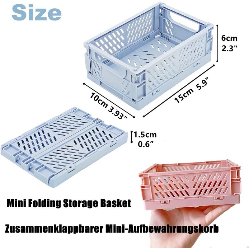 Ncrgb Folding Storage Basket, Small Stackable Folding Boxes, Storage Baskets