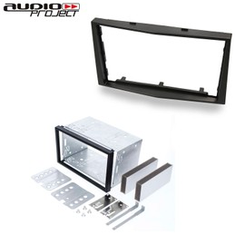 Audioproject A449 Car Radio Fascia Set Double DIN Compatible with Opel Corsa D Astra H Zafira B Tigra Antara Vivaro 2-DIN Metal Installation Bay Car Radio Fascia Black