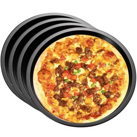 Jasfyee Pizza Pan 18 cm Round Pizza Pan High Temperature Resistance 230 ℃ Pizza Pan Applicable Scenes: Kitchen, Restaurant, Party etc. Carbon Steel