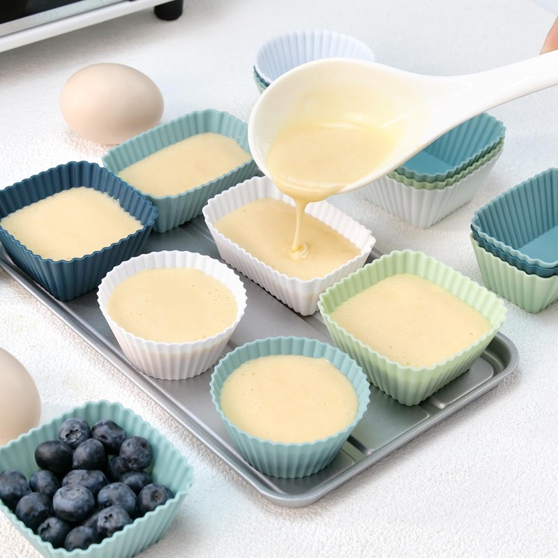 24PCS Copas Reutilizables para Hornear,Forros de Silicona de Grado Alimenticio