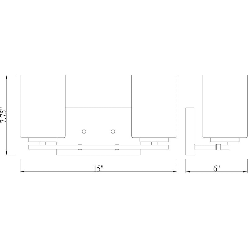 Z-Lite 2 Light Vanity 426-2V-MB, Black